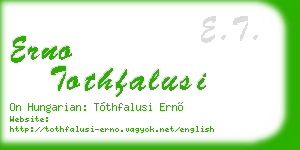 erno tothfalusi business card